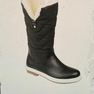 Journee Collection Pippah Winter Weather Black Quilted Winter Boots NIB Size 10